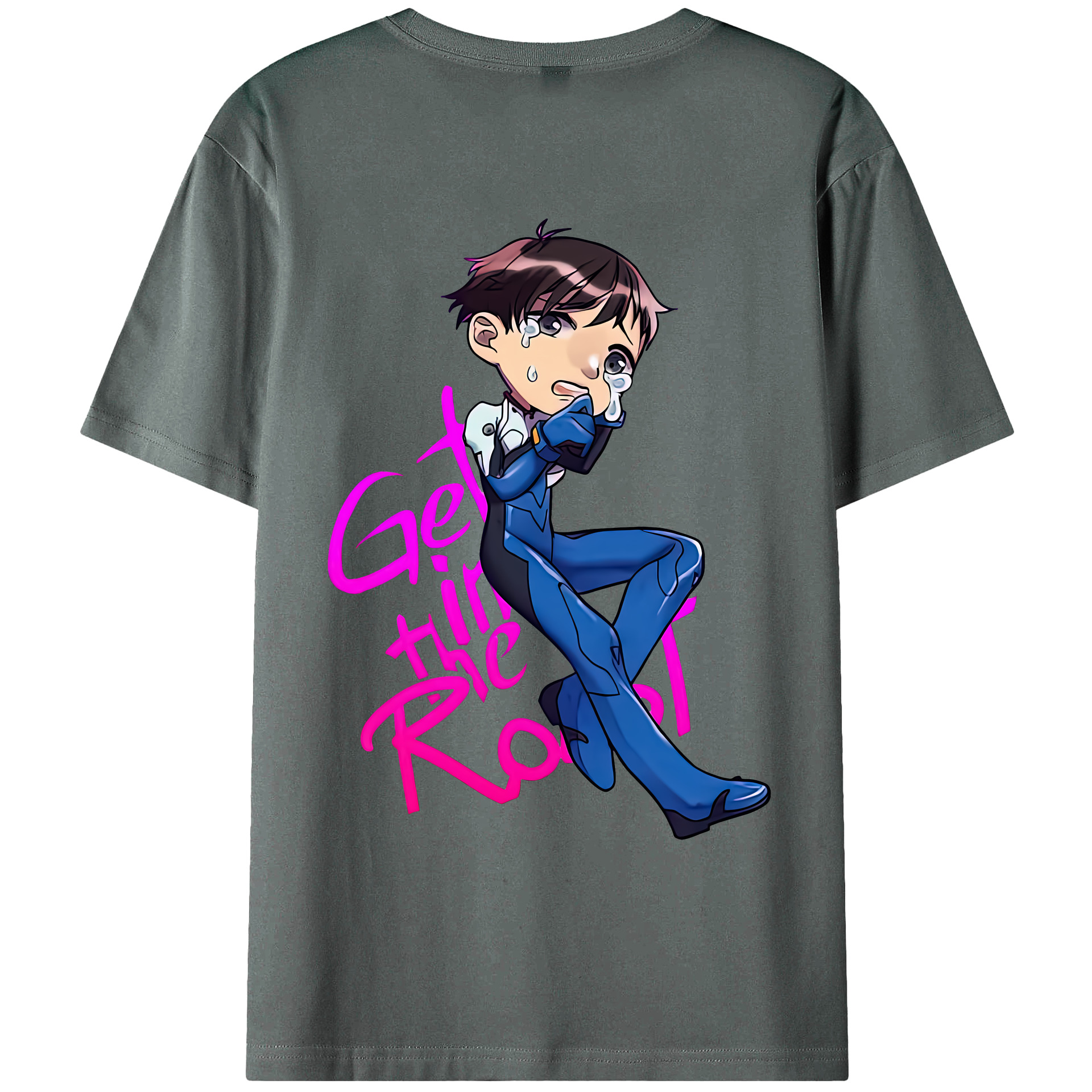 （画像用） EVA 新世紀エヴァンゲリオン 綿100％ メンズ半袖Tシャツ（バックプリント） 通気性